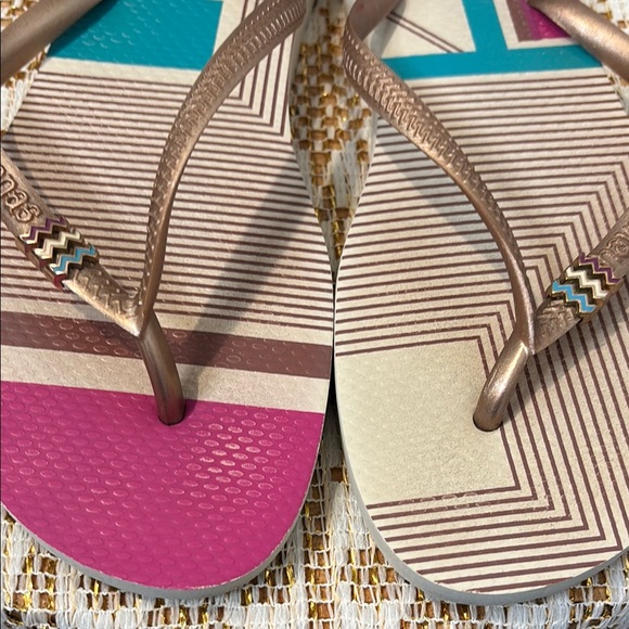 Havaianas Pink and Cream Sporty Sandals Size 9 - Picture 4 of 7
